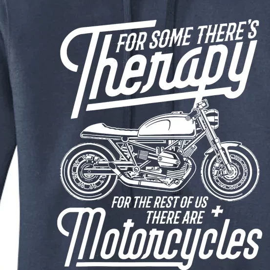 Funny Motorcycle Rider Therapy Women's Pullover Hoodie