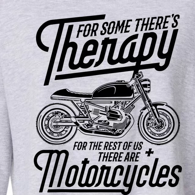 Funny Motorcycle Rider Therapy Cropped Pullover Crew