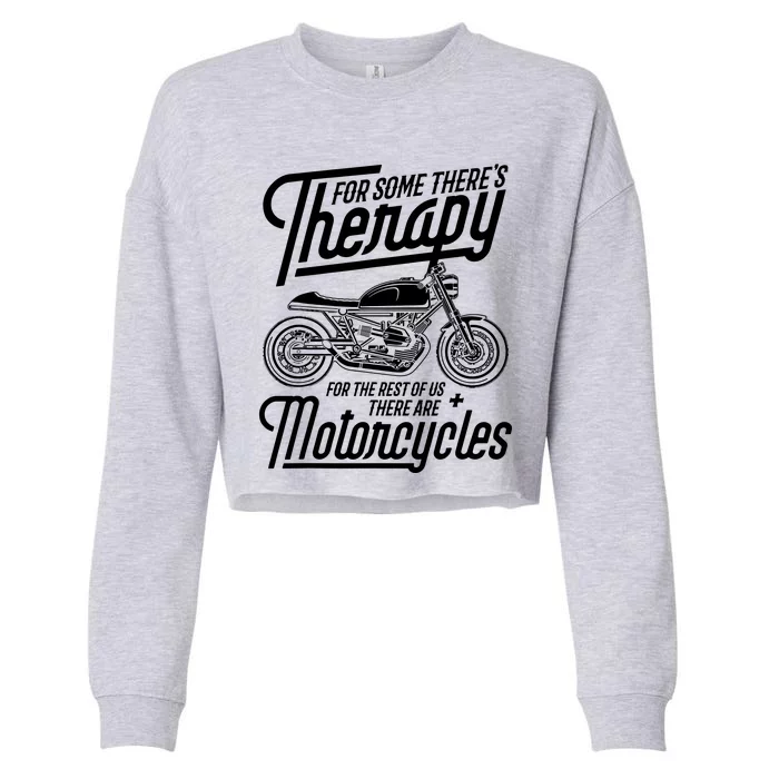 Funny Motorcycle Rider Therapy Cropped Pullover Crew