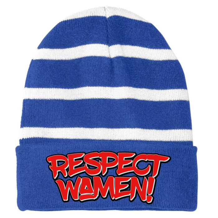 Funny Meme Respect Wa Appreciation Quote Cool Gift Striped Beanie with Solid Band