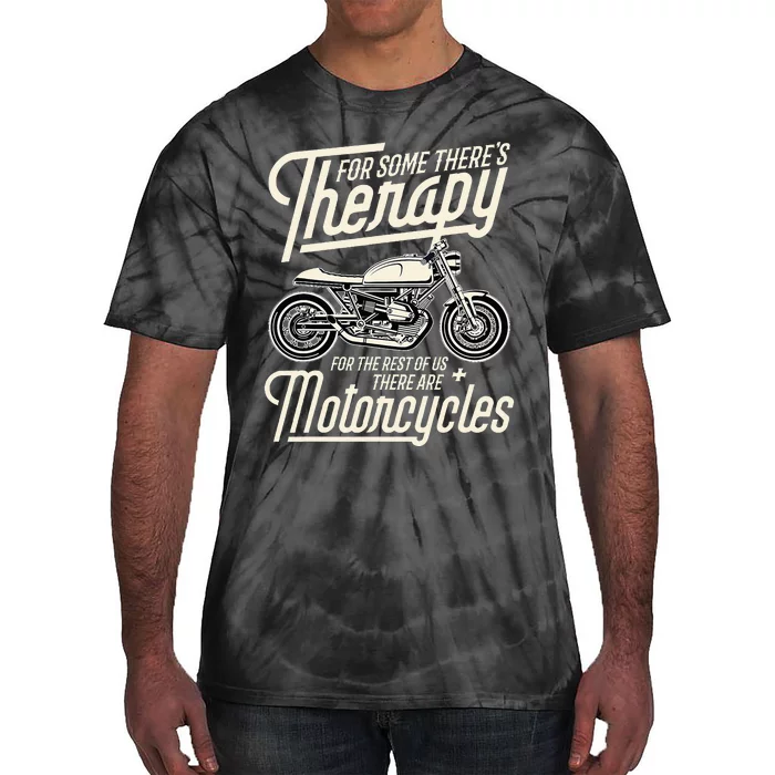 Funny Motorcycle Rider Therapy  Vintage Biker Gift Tie-Dye T-Shirt