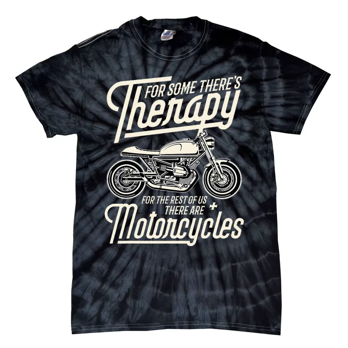 Funny Motorcycle Rider Therapy  Vintage Biker Gift Tie-Dye T-Shirt