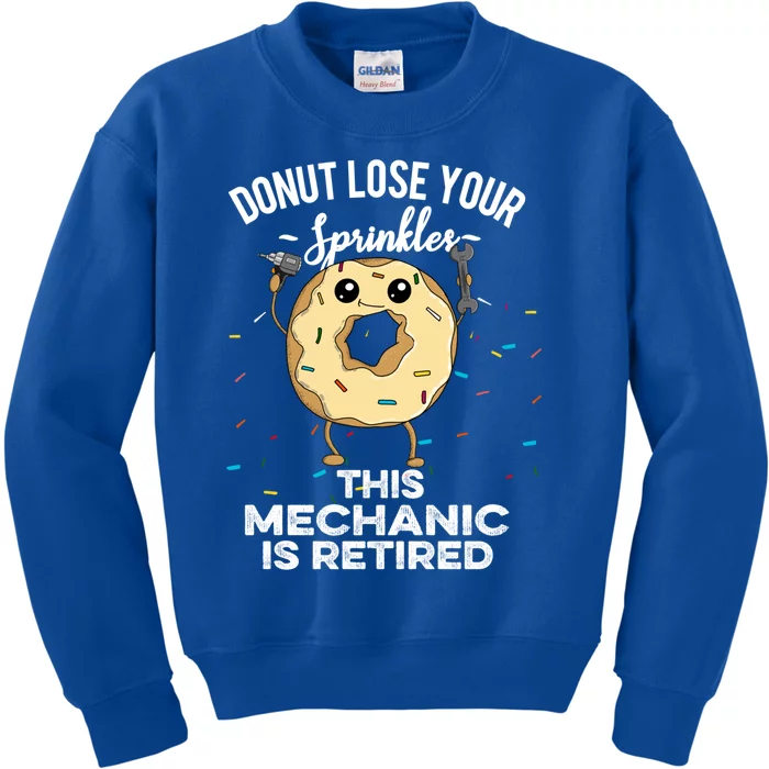 Funny Mechanic Retiret Profession Retired Donut Gift Kids Sweatshirt