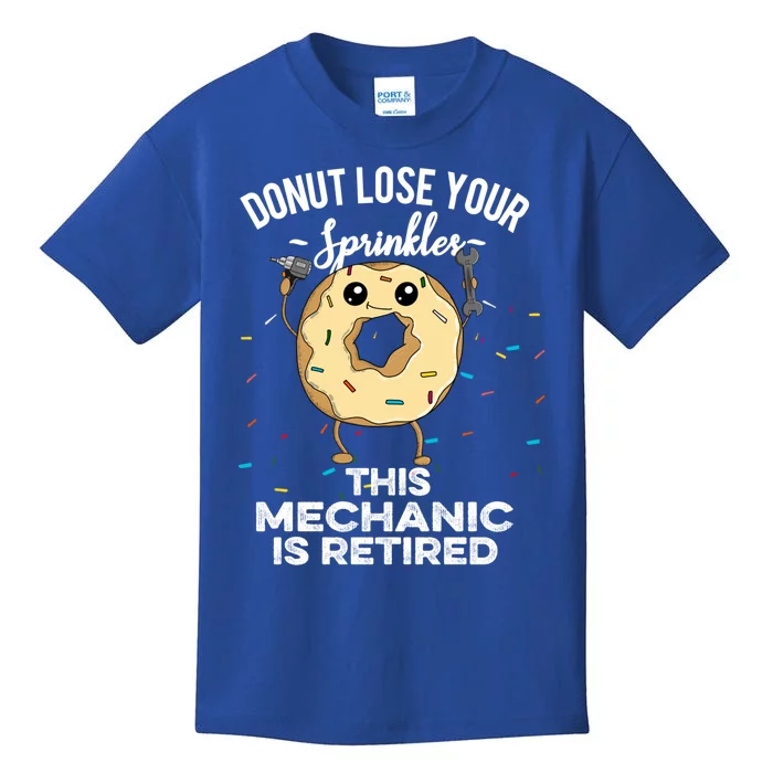 Funny Mechanic Retiret Profession Retired Donut Gift Kids T-Shirt