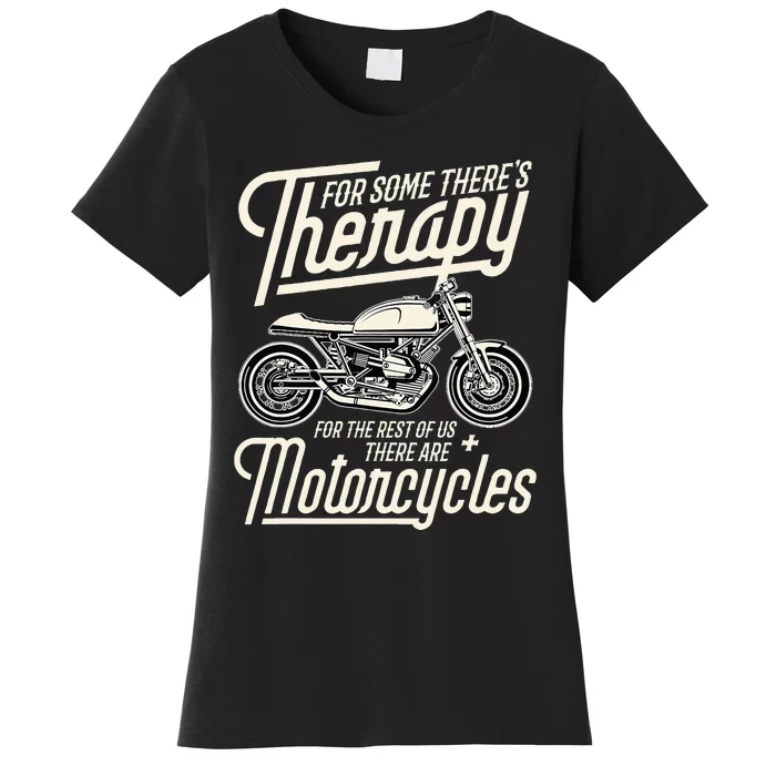 Funny Motorcycle Rider Therapy Vintage Biker Gift Short Sleeve Women's T-Shirt