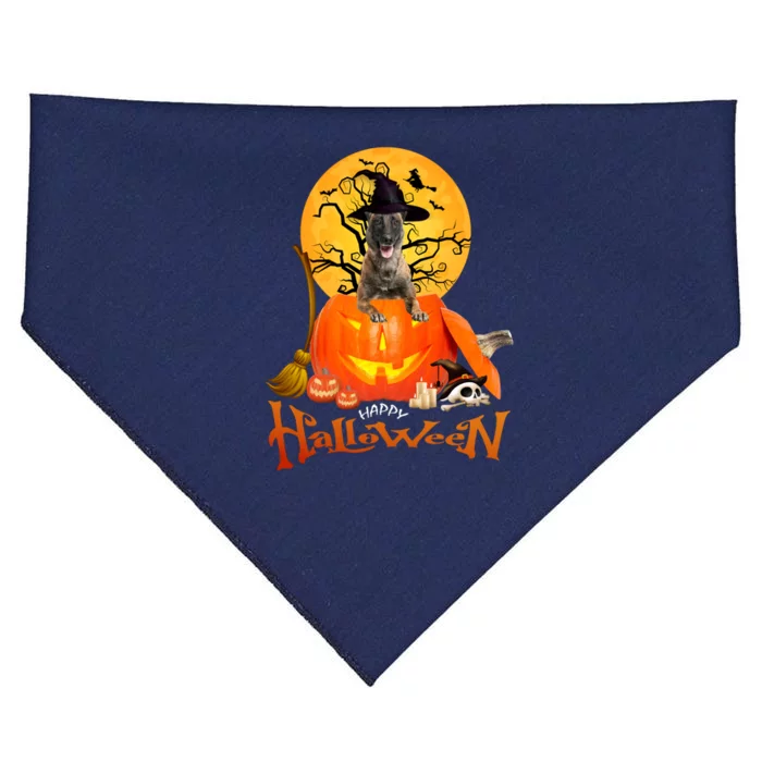 Funny Malinois Spooky Halloween USA-Made Doggie Bandana