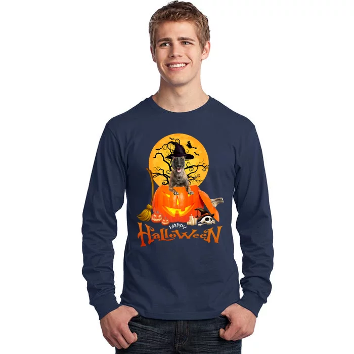 Funny Malinois Spooky Halloween Tall Long Sleeve T-Shirt