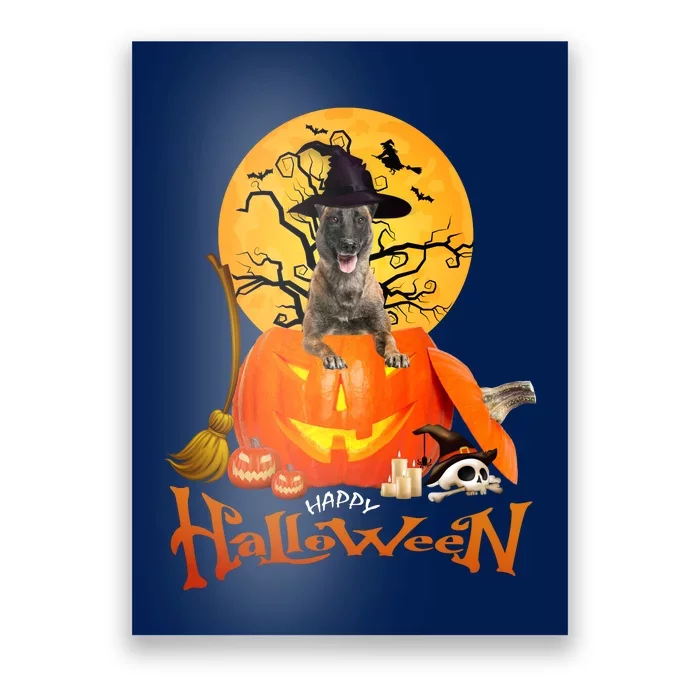 Funny Malinois Spooky Halloween Poster