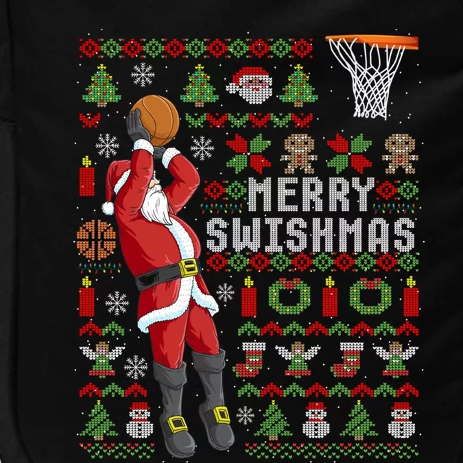 Funny Merry Swishmas Ugly Christmas Basketball Christmas Gift Impact Tech Backpack