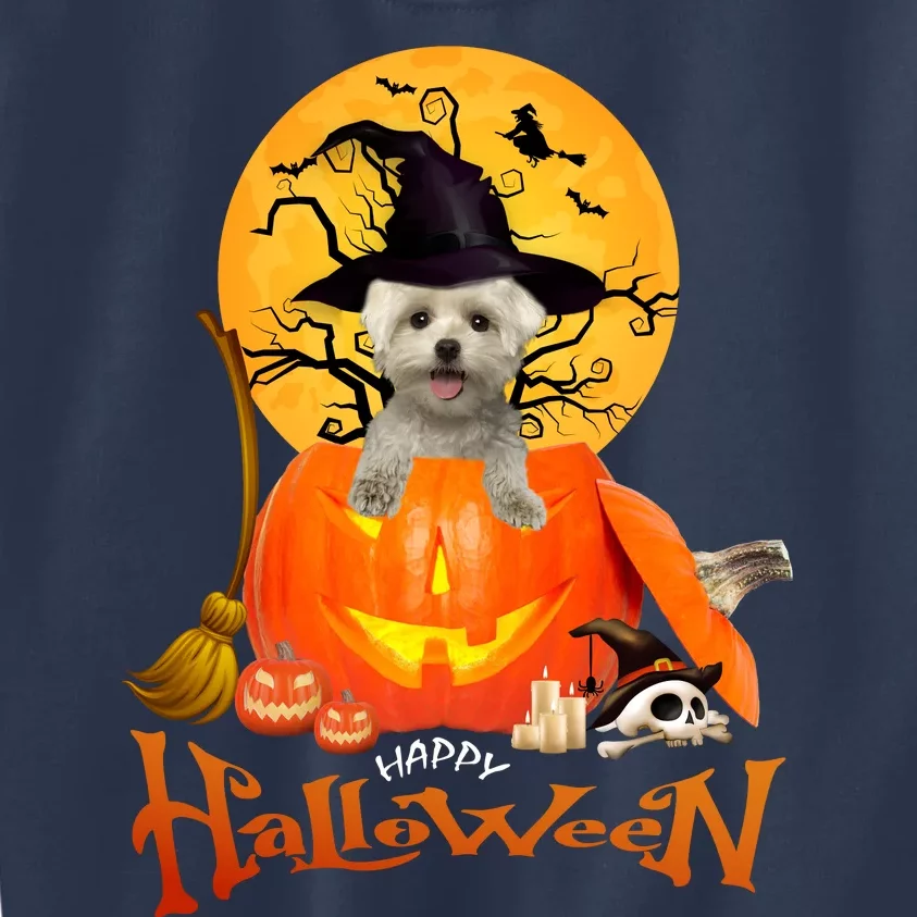 Funny Maltese Spooky Halloween Kids Sweatshirt