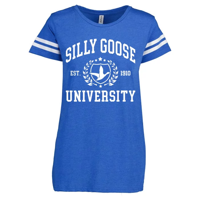 Funny Meme School Bird Silly Goose University Design Enza Ladies Jersey Football T-Shirt