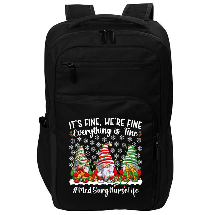 Funny Med Surg Nurse Christmas Medicalsurgical Nurse Xmas Long Sleeve Impact Tech Backpack