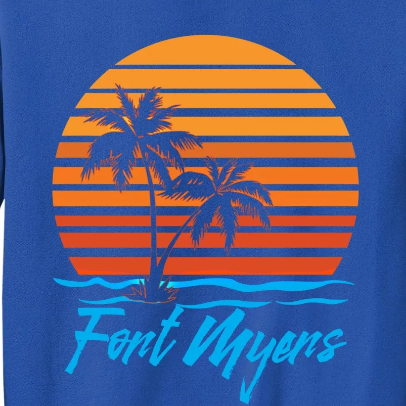 Fort Myers Sunset Palm Trees Beach Vacation Tourist Funny Gift Tall Sweatshirt