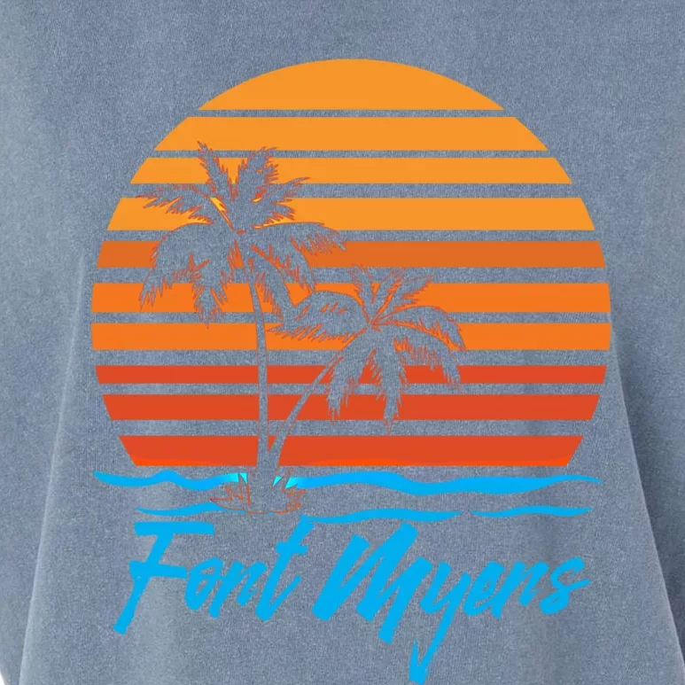 Fort Myers Sunset Palm Trees Beach Vacation Tourist Funny Gift Garment-Dyed Women's Muscle Tee