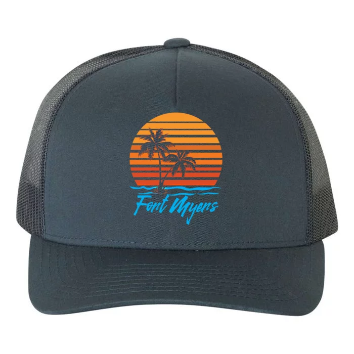 Fort Myers Sunset Palm Trees Beach Vacation Tourist Funny Gift Yupoong Adult 5-Panel Trucker Hat