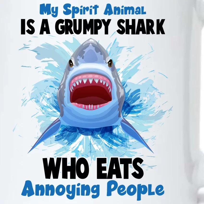 Funny My Spirit Animal Is A Grumpy Shark Black Color Changing Mug