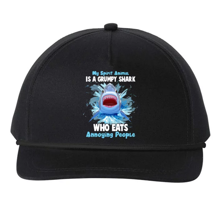 Funny My Spirit Animal Is A Grumpy Shark Snapback Five-Panel Rope Hat