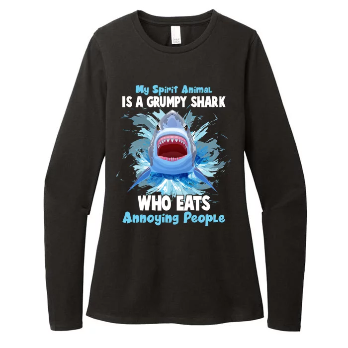 Funny My Spirit Animal Is A Grumpy Shark Womens CVC Long Sleeve Shirt