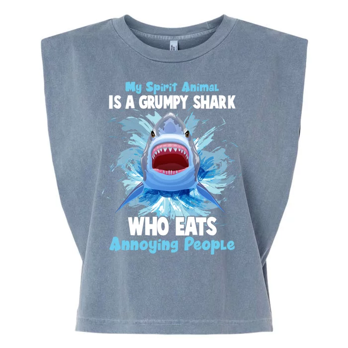 Funny My Spirit Animal Is A Grumpy Shark Garment-Dyed Women's Muscle Tee