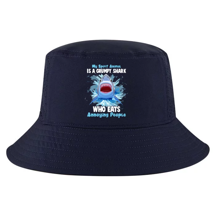 Funny My Spirit Animal Is A Grumpy Shark Cool Comfort Performance Bucket Hat