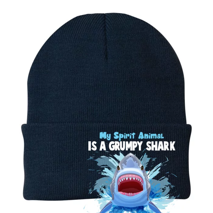 Funny My Spirit Animal Is A Grumpy Shark Knit Cap Winter Beanie