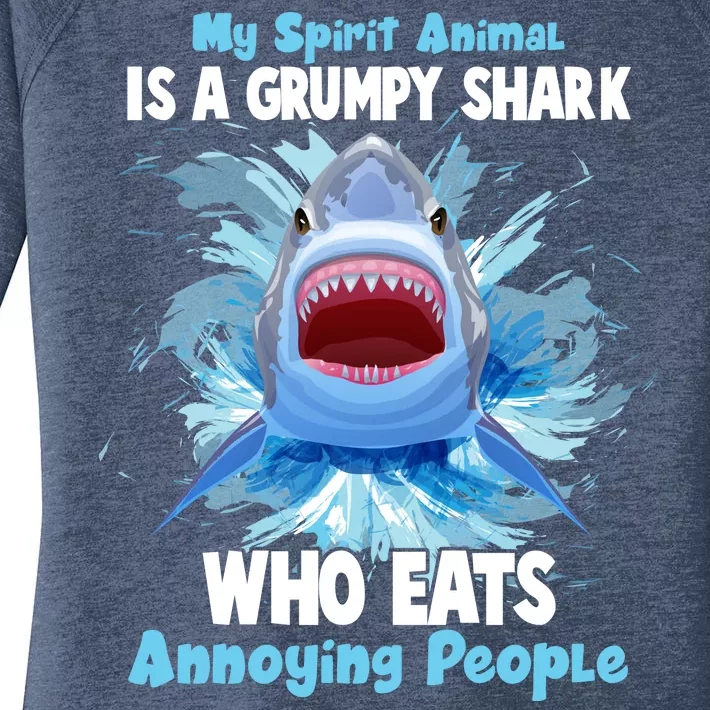 Funny My Spirit Animal Is A Grumpy Shark Women's Perfect Tri Tunic Long Sleeve Shirt