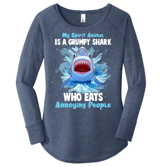 Funny My Spirit Animal Is A Grumpy Shark Women's Perfect Tri Tunic Long Sleeve Shirt