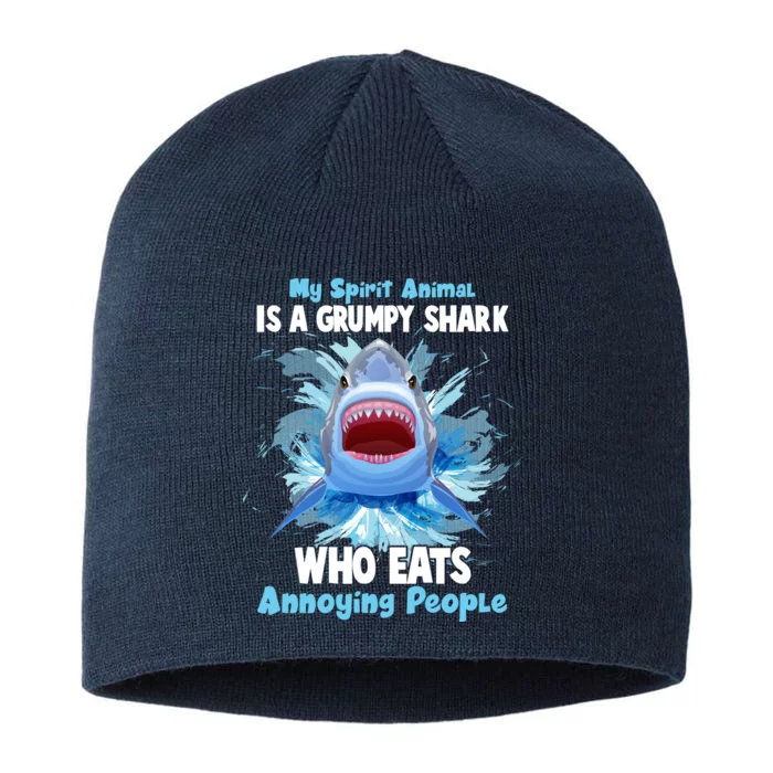 Funny My Spirit Animal Is A Grumpy Shark 8 1/2in Sustainable Knit Beanie