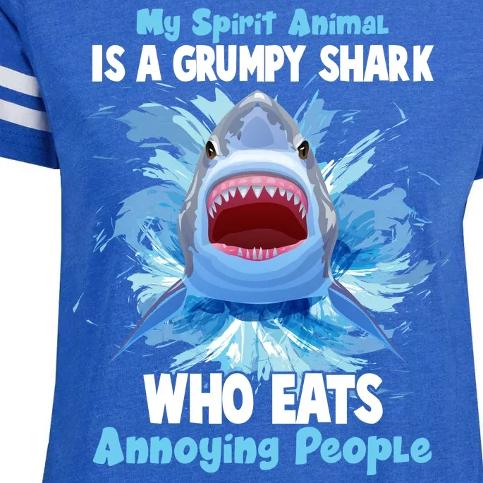 Funny My Spirit Animal Is A Grumpy Shark Enza Ladies Jersey Football T-Shirt