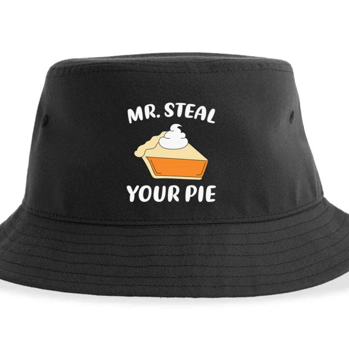 Funny Mr Steal Your Pie Thanksgiving Sustainable Bucket Hat