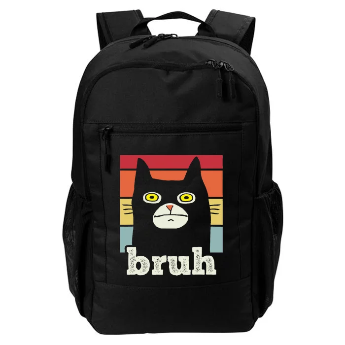 Funny Meme Saying Bruh With Cat Greetings Daily Commute Backpack