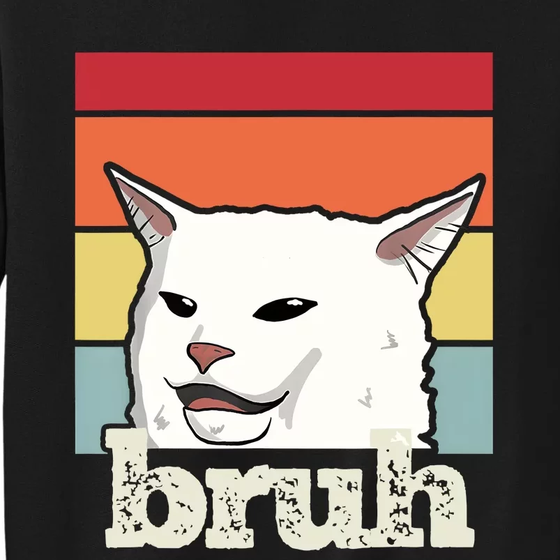 Funny Meme Saying Bruh With Cat Greetings Sweatshirt