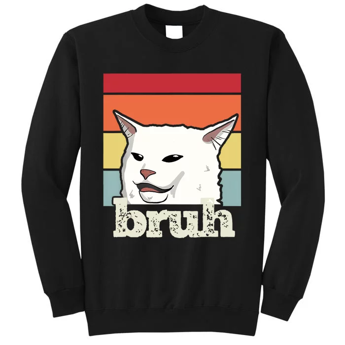 Funny Meme Saying Bruh With Cat Greetings Sweatshirt