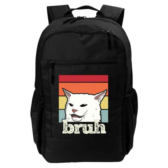 Funny Meme Saying Bruh With Cat Greetings Daily Commute Backpack