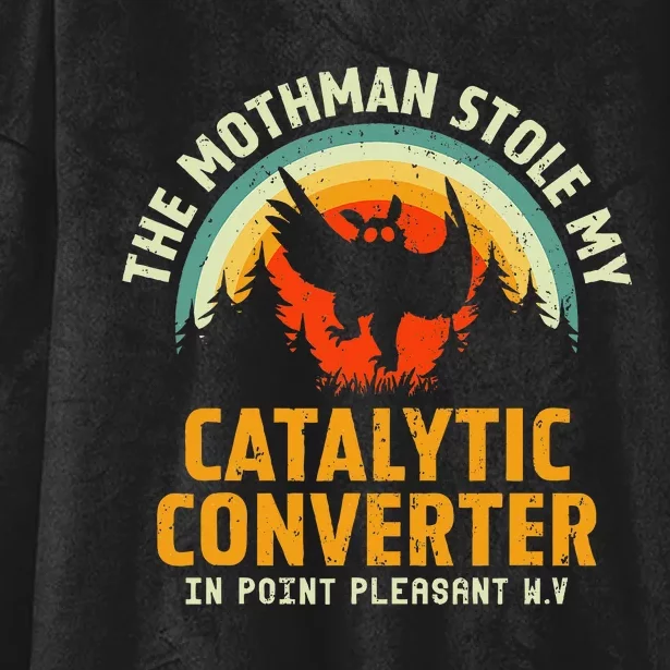 Funny Mothman Stole My Catalytic Converter Mothman Cryptid Hooded Wearable Blanket