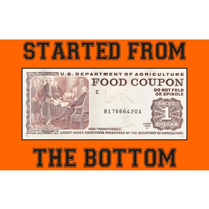 Funny Meme Started From Bottom Food Stamp Coupon Bumper Sticker