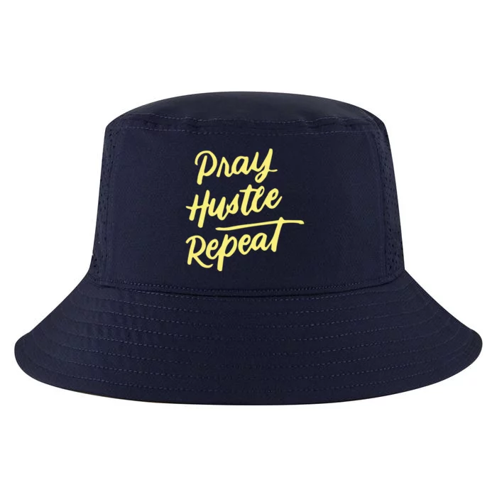 Faith Motivational Spiritual Funny Gift Pray Hustle Repeat Cool Gift Cool Comfort Performance Bucket Hat