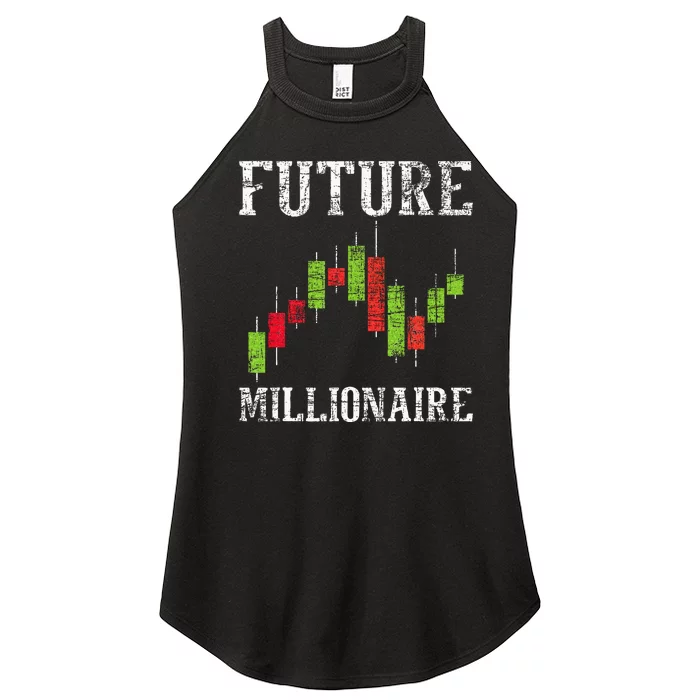 Future Millionaire Stock Exchange Day Trader Day Trading Women’s Perfect Tri Rocker Tank