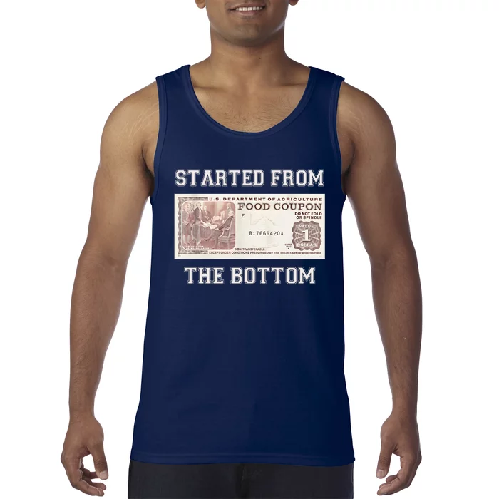 Funny Meme Started From Bottom Food Stamp Coupon Tank Top