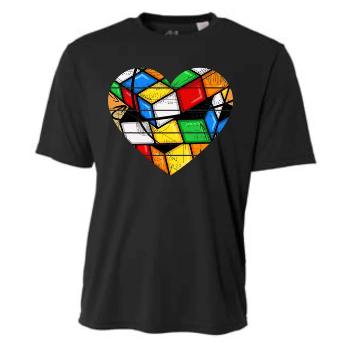 Funny Math Speed Cubing Puzzle Lover Cube Cooling Performance Crew T-Shirt