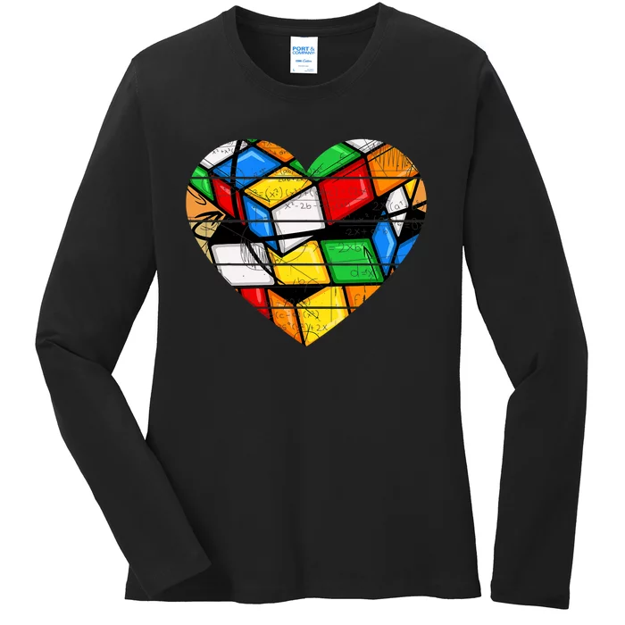 Funny Math Speed Cubing Puzzle Lover Cube Ladies Long Sleeve Shirt