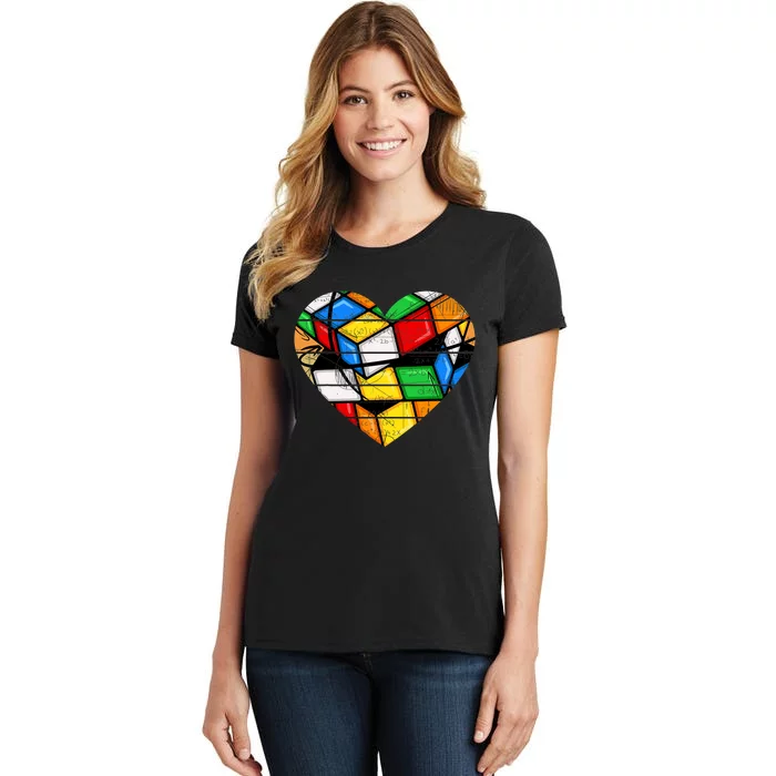 Funny Math Speed Cubing Puzzle Lover Cube Women's T-Shirt