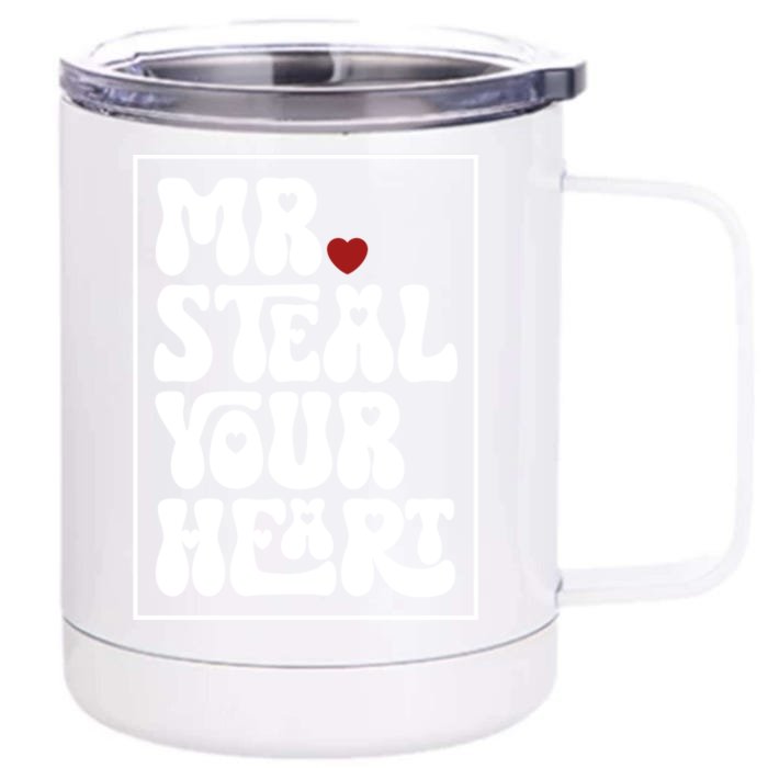 Funny Mr Steal Your Heart Valentines Day Cool Gift Front & Back 12oz Stainless Steel Tumbler Cup