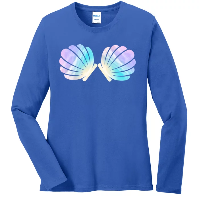 Funny Mermaid Shell Costume Gift Ladies Long Sleeve Shirt