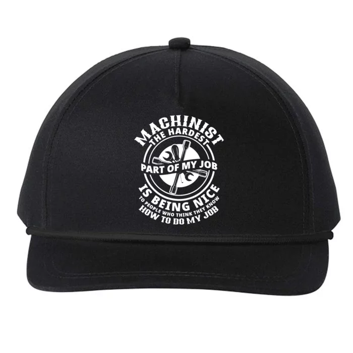 Funny Machinist Sarcastic Machine Operator Snapback Five-Panel Rope Hat