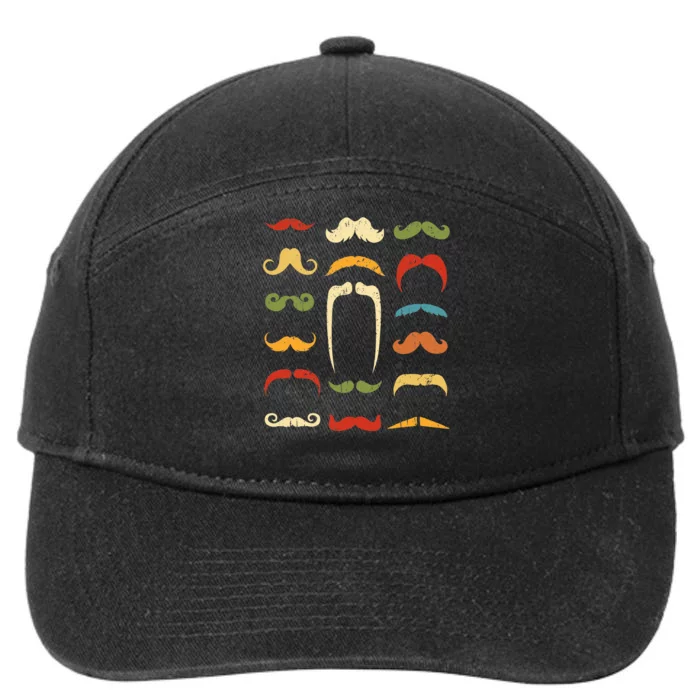 Funny Mustache Styles Retro Hipster Mustache 7-Panel Snapback Hat