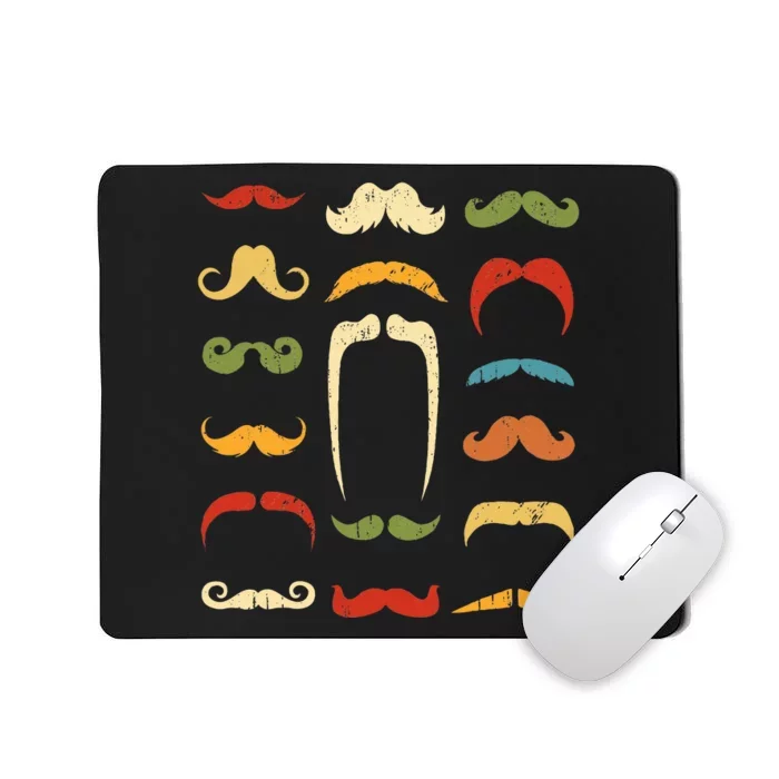 Funny Mustache Styles Retro Hipster Mustache Mousepad