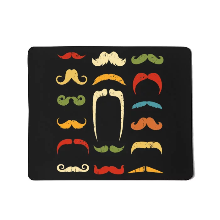 Funny Mustache Styles Retro Hipster Mustache Mousepad