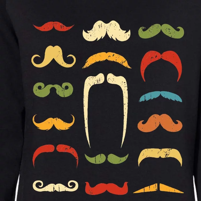 Funny Mustache Styles Retro Hipster Mustache Womens California Wash Sweatshirt