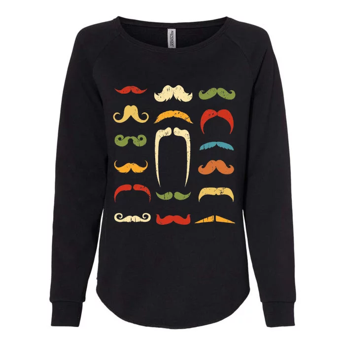 Funny Mustache Styles Retro Hipster Mustache Womens California Wash Sweatshirt